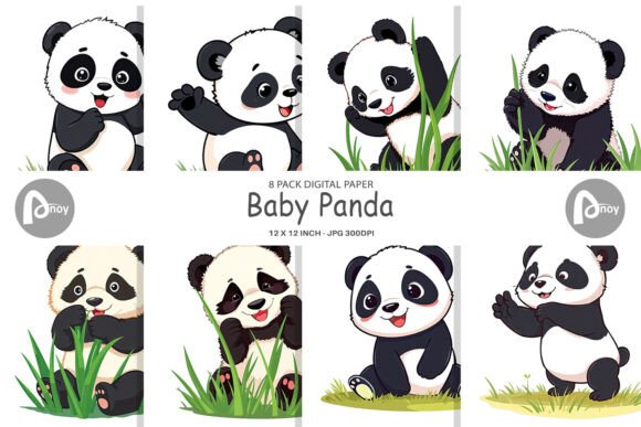 Download Digital Paper Cute Baby Panda - Premium Resources